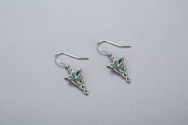 Sterling Silver Lord of The Rings Drop Earrings -2