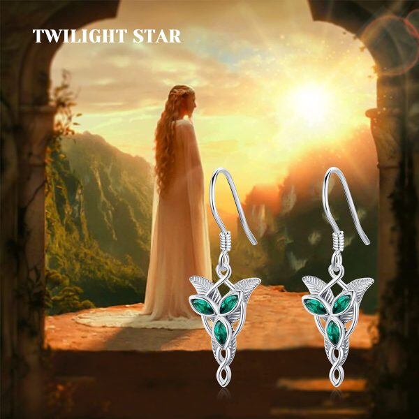 Sterling Silver Lord of The Rings Drop Earrings -5