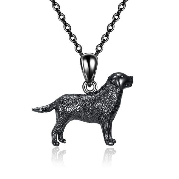 Sterling Silver Labrador Dog Necklace -0