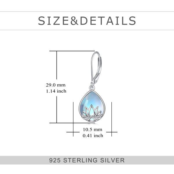 Sterling Silver Lotus Dangle Earring-3