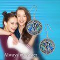 wholesale Sterling Silver Crystal Sister Earrings Birthday Gift for Sisters-0-9