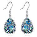 wholesale 925 Sterling Silver Teardrop Abalone Shell Dragonfly Tree of Life Dangle Earrings for Women-0-0