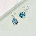 wholesale 925 Sterling Silver Teardrop Abalone Shell Dragonfly Tree of Life Dangle Earrings for Women-0-2