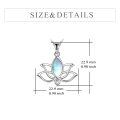 wholesale 925 Sterling Silver Rainbow Moonstone Lotus Flower Pendant Necklace for Women-0-3