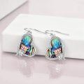 wholesale 925 Sterling Silver Heart-Shaped Abalone Shell with Pink Gold Plated Pig Charm Earrings for Women Gifts-0-1