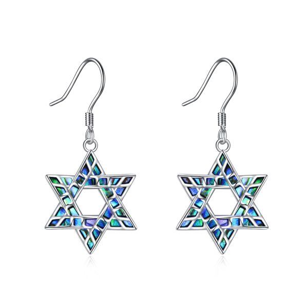 Sterling Silver Star of David Earring -0