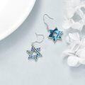 wholesale Sterling Silver Star of David Chai Earrings Jewish Jewelry for Women - Rhodium Plated-0-8