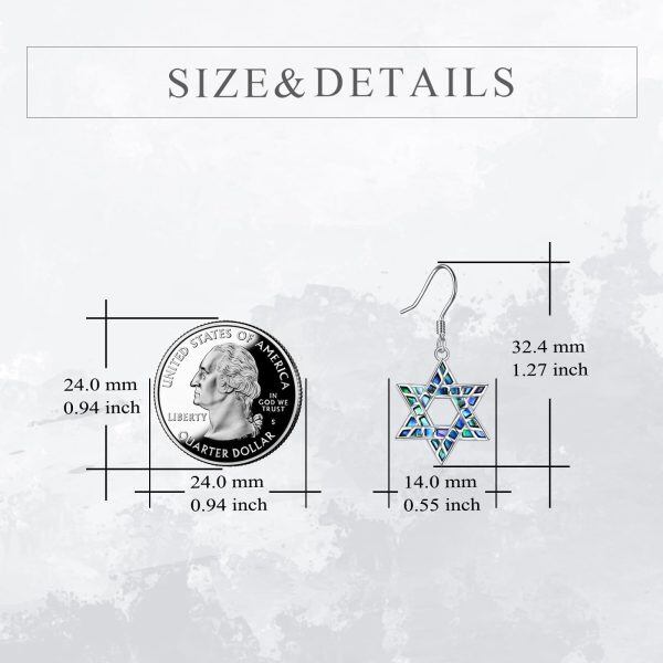 Sterling Silver Star of David Earring -4