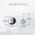 wholesale Sterling Silver Star of David Chai Earrings Jewish Jewelry for Women - Rhodium Plated-0-9
