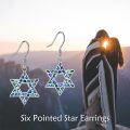 wholesale Sterling Silver Star of David Chai Earrings Jewish Jewelry for Women - Rhodium Plated-0-10