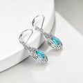 wholesale Sterling Silver Larimar Beach Earrings for Women Starfish Dolphin Turtle Jellyfish Mermaid Teardrop - Rhodium Plated-0-2