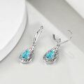 wholesale Sterling Silver Larimar Beach Earrings for Women Starfish Dolphin Turtle Jellyfish Mermaid Teardrop - Rhodium Plated-0-3