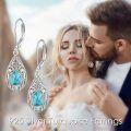 wholesale Sterling Silver Larimar Beach Earrings for Women Starfish Dolphin Turtle Jellyfish Mermaid Teardrop - Rhodium Plated-0-5