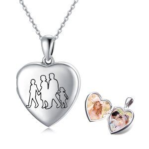 Sterling Silver Photo Locket Necklace-0