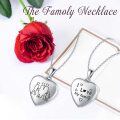 wholesale 925 Sterling Silver Heart Family Silhouette Photo Locket Pendant Necklace for Women-0-3