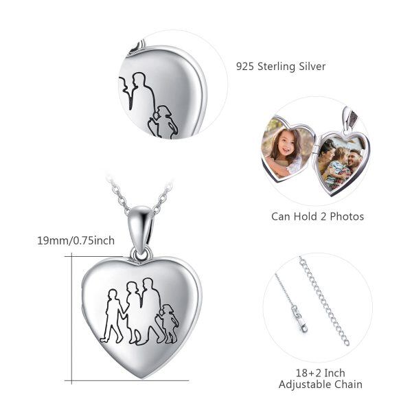 Sterling Silver Photo Locket Necklace-4