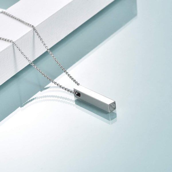 Sterling Silver Bar Shape Pendant Urn Necklace-1