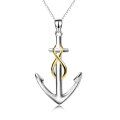 wholesale 925 Sterling Silver Infinity Love Nautical Anchor Pendant Necklace for Women Men  36 Chain Length-0-0