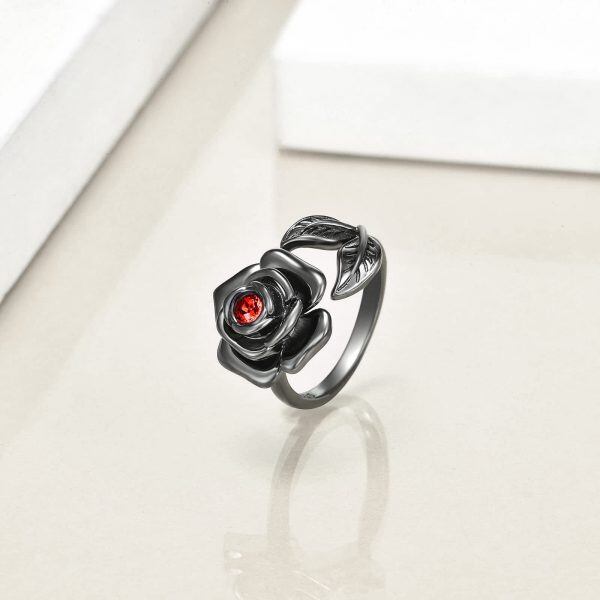 Sterling Silver Rose Urn Ring-5