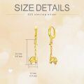 wholesale Gold-Plated 925 Sterling Silver Animal Shape Dangle Earrings with Giraffe Design for Women-0-1