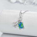 wholesale 925 Sterling Silver Travel Themed Plane & Map Charm Necklace for Women-0-1
