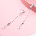 wholesale 925 Sterling Silver & Gold-Plated Dangle Pearl Drop Earrings for Women-0-1