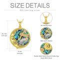 wholesale 925 Sterling Silver Plated Gold- Abalone Shell Double-Sided Sun & Moon Zodiaco Sign Pendant Necklaces for Women-0-1