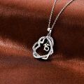 wholesale 925 Sterling Silver Heart-Shaped Love You Forever 15th Anniversary Pendant Necklace for Women-0-3