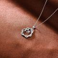 wholesale 925 Sterling Silver Heart-Shaped Love You Forever 15th Anniversary Pendant Necklace for Women-0-4