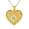 wholesale 925 Sterling Silver Plated Gold Heart Pendant with Purple Opal and Star Design - You Are My Sunshine Gift for Her-0-0
