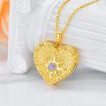 wholesale 925 Sterling Silver Plated Gold Heart Pendant with Purple Opal and Star Design - You Are My Sunshine Gift for Her-0-1