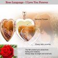 wholesale Rose Gold Heart-Shaped Photo Locket Pendant with Floral Design and Customizable Picture Frame - 925 Sterling Silver s for Women-0-4