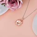 wholesale 925 Sterling Silver Rose Flower Shape Pendant with Stones and Funnel Set for Ashes Memory Keepsake Necklace-0-2