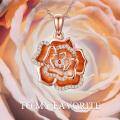 wholesale 925 Sterling Silver Rose Flower Shape Pendant with Stones and Funnel Set for Ashes Memory Keepsake Necklace-0-3