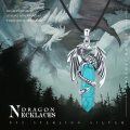 wholesale 925 Sterling Silver & Turquoise Dragon Pendant Necklace for Women-0-1
