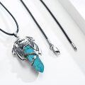 wholesale 925 Sterling Silver & Turquoise Dragon Pendant Necklace for Women-0-2