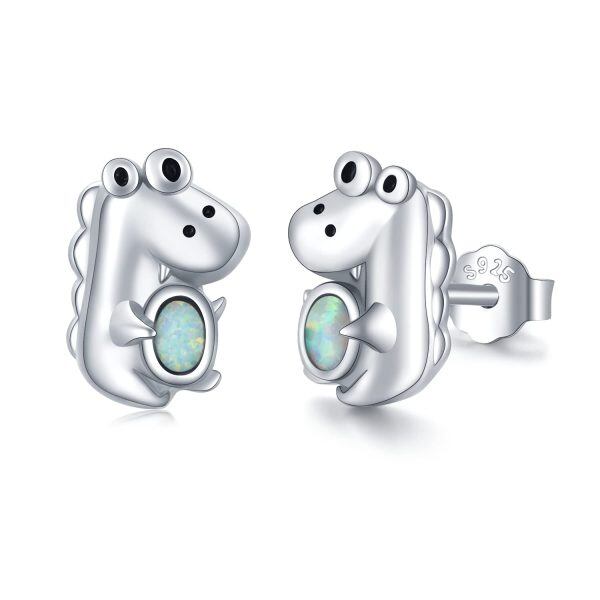 Sterling Silver Cute Animal Studs Earrings-0