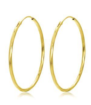 Sterling Silver Polished Hoop Earrings -0