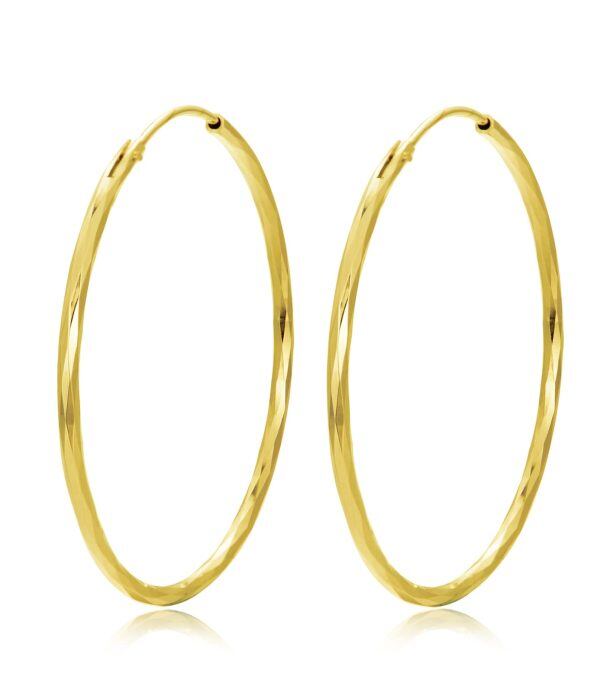 Sterling Silver Polished Hoop Earrings -0