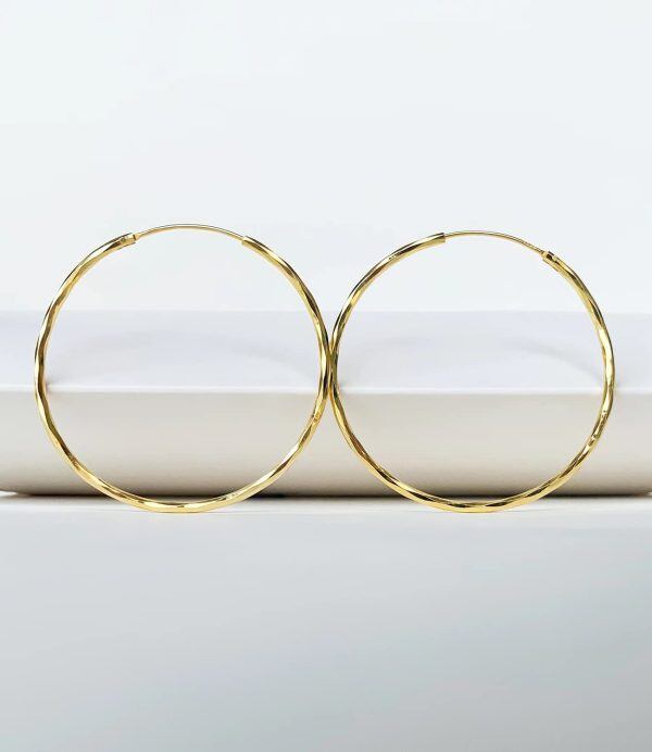 Sterling Silver Polished Hoop Earrings -2