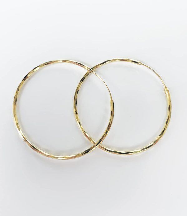 Sterling Silver Polished Hoop Earrings -4