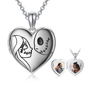 Sterling Silver Heart Photo Locket Pendant Necklace-0