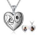 wholesale 925 Sterling Silver Heart Photo Locket Pendant Necklace with Skull Design for Women-0-0