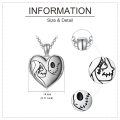 wholesale 925 Sterling Silver Heart Photo Locket Pendant Necklace with Skull Design for Women-0-1