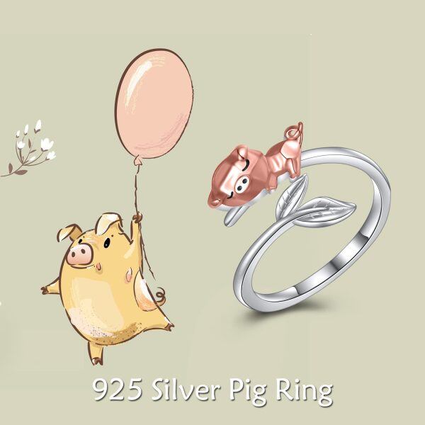 Sterling Silver Pig Rings-5