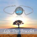 wholesale Sterling Silver Abalone Blue Opal Turquoise Malachite Tree of Life Bracelet-0-4