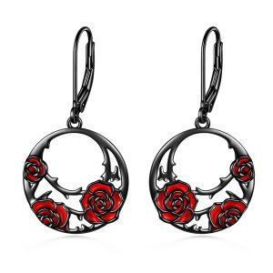 Sterling Silver Rose Earrings-0