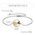 wholesale 925 Sterling Silver Ladybug Charm Bracelet with Sunflower Pendant for Women-0-4
