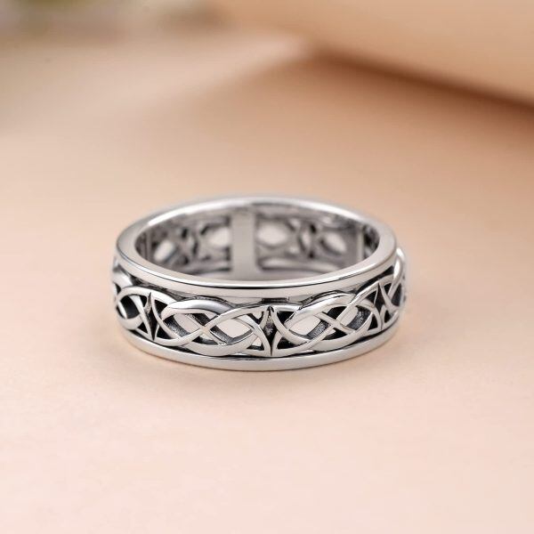 Sterling Silver Celtic Spinner Ring-1