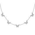 wholesale 925 Sterling Silver CZ Butterfly Chain Necklaces for Women Girls-0-0
